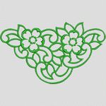 绿色花卉刺绣图案 植物花型