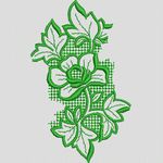 绿色花卉刺绣图案 植物花型