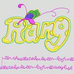 彩色刺绣风格“Rang”字样 章仔字母
