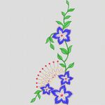 蓝色花朵刺绣图案 大花花样1万针以上