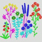 彩色花卉刺绣图案 大花花样1万针以上