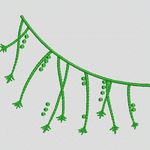 绿色植物枝叶图案 家纺窗帘