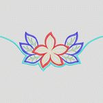 彩色刺绣莲花图案 中东风格