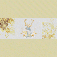 墙布 步步高升三联 背景墙 梅花鹿绣花花样版带下载