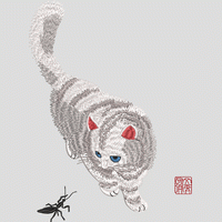 猫乱针绣绣花花样版带下载