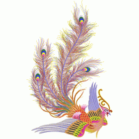 华丽的孔雀羽毛刺绣绣花花样版带下载