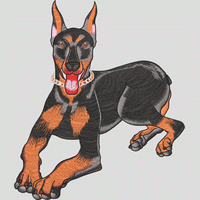 Doberman Pinscher 狗的刺绣图案 狗绣花花样版带下载