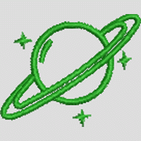 绿色星球与星芒图案 宇宙  帽绣