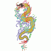 金龙穿花图腾 腾云驾雾绣花花样版带下载