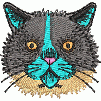 刺绣猫咪头像绣花花样版带下载