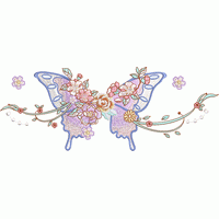 花卉蝴蝶刺绣图案绣花花样版带下载