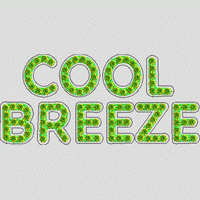 绿色植物装饰的“COOL BREEZE”字样 珠片中空绣绣花花样版带下载