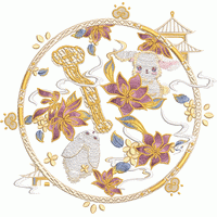 中式花鸟绣品图案绣花花样版带下载