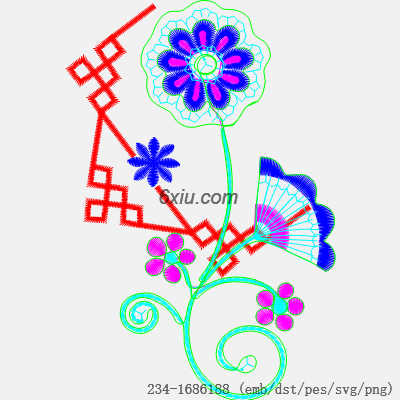 svg矢量绣花图下载