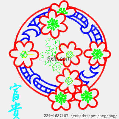 svg矢量绣花图下载