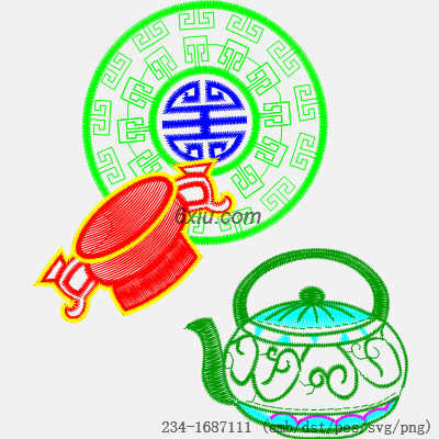 svg矢量绣花图下载