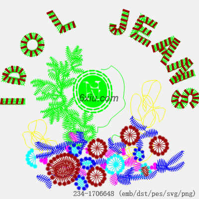 svg矢量绣花图下载