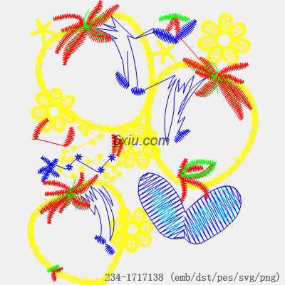 svg矢量绣花图下载