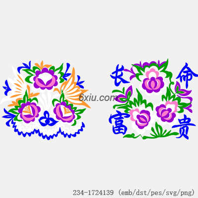 svg矢量绣花图下载