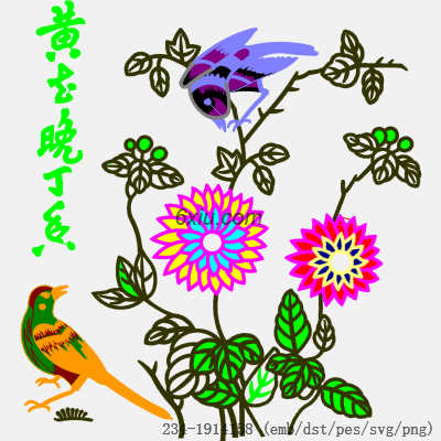 svg矢量绣花图下载