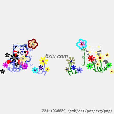 svg矢量绣花图下载
