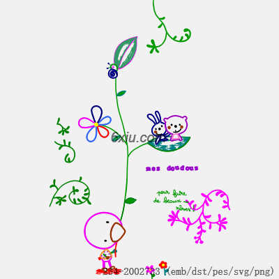 svg矢量绣花图下载