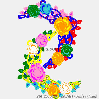 svg矢量绣花图下载