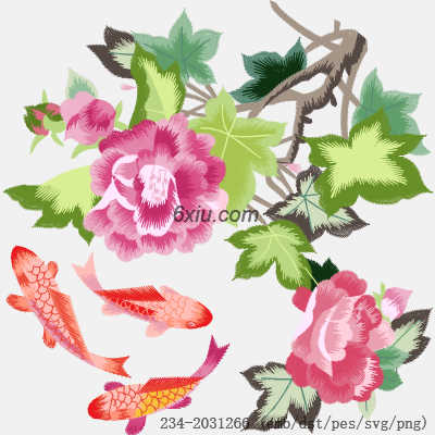 svg矢量绣花图下载