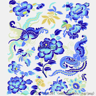 svg矢量绣花图下载