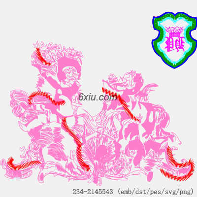 svg矢量绣花图下载