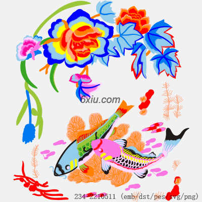 svg矢量绣花图下载