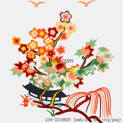svg矢量绣花图下载