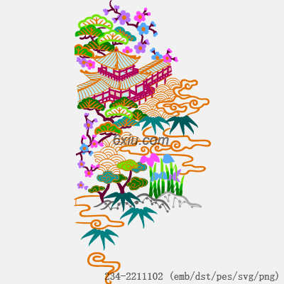 svg矢量绣花图下载