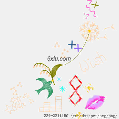 svg矢量绣花图下载