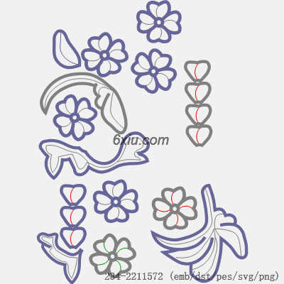 svg矢量绣花图下载