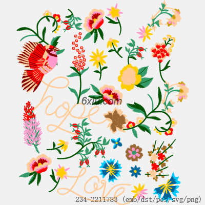 svg矢量绣花图下载