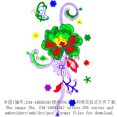 svg矢量绣花图下载