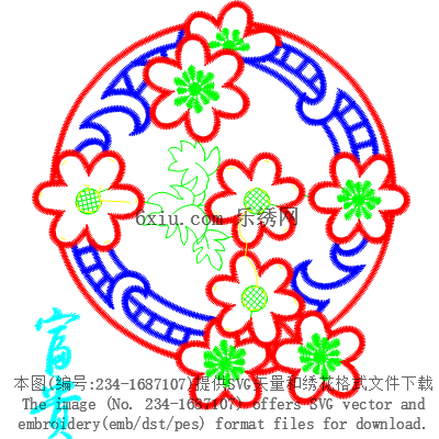 svg矢量绣花图下载