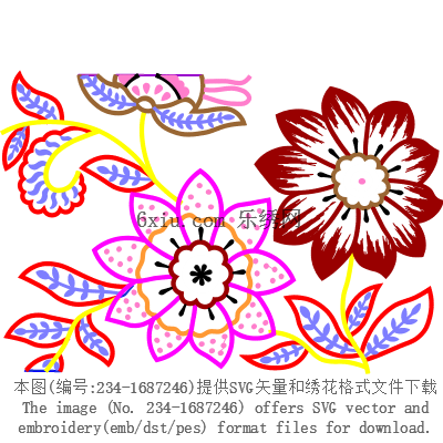 svg矢量绣花图下载