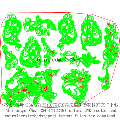 svg矢量绣花图下载