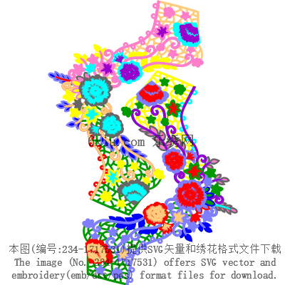 svg矢量绣花图下载