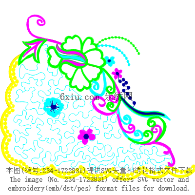 svg矢量绣花图下载