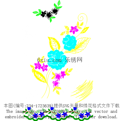 svg矢量绣花图下载