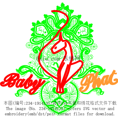 svg矢量绣花图下载