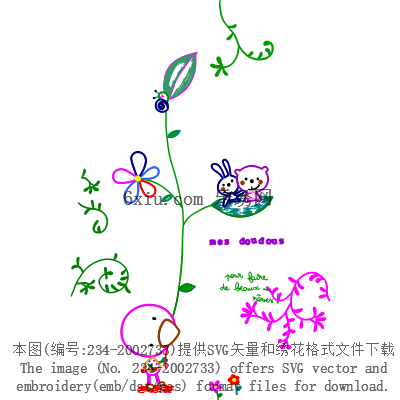 svg矢量绣花图下载