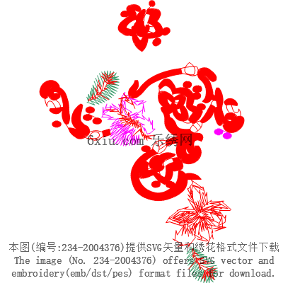 svg矢量绣花图下载