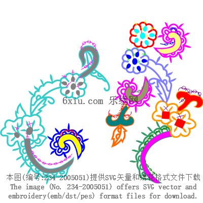 svg矢量绣花图下载