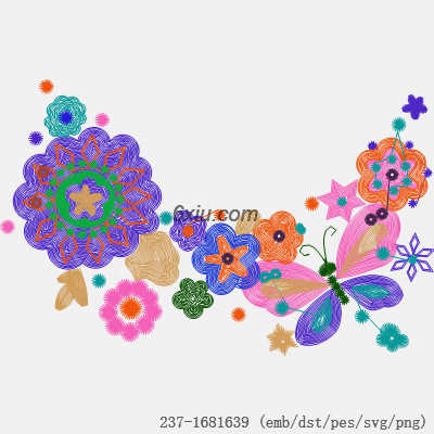 svg矢量绣花图下载