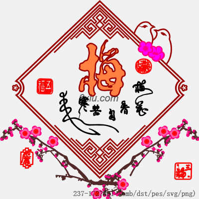 svg矢量绣花图下载