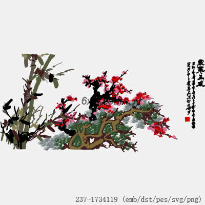svg矢量绣花图下载